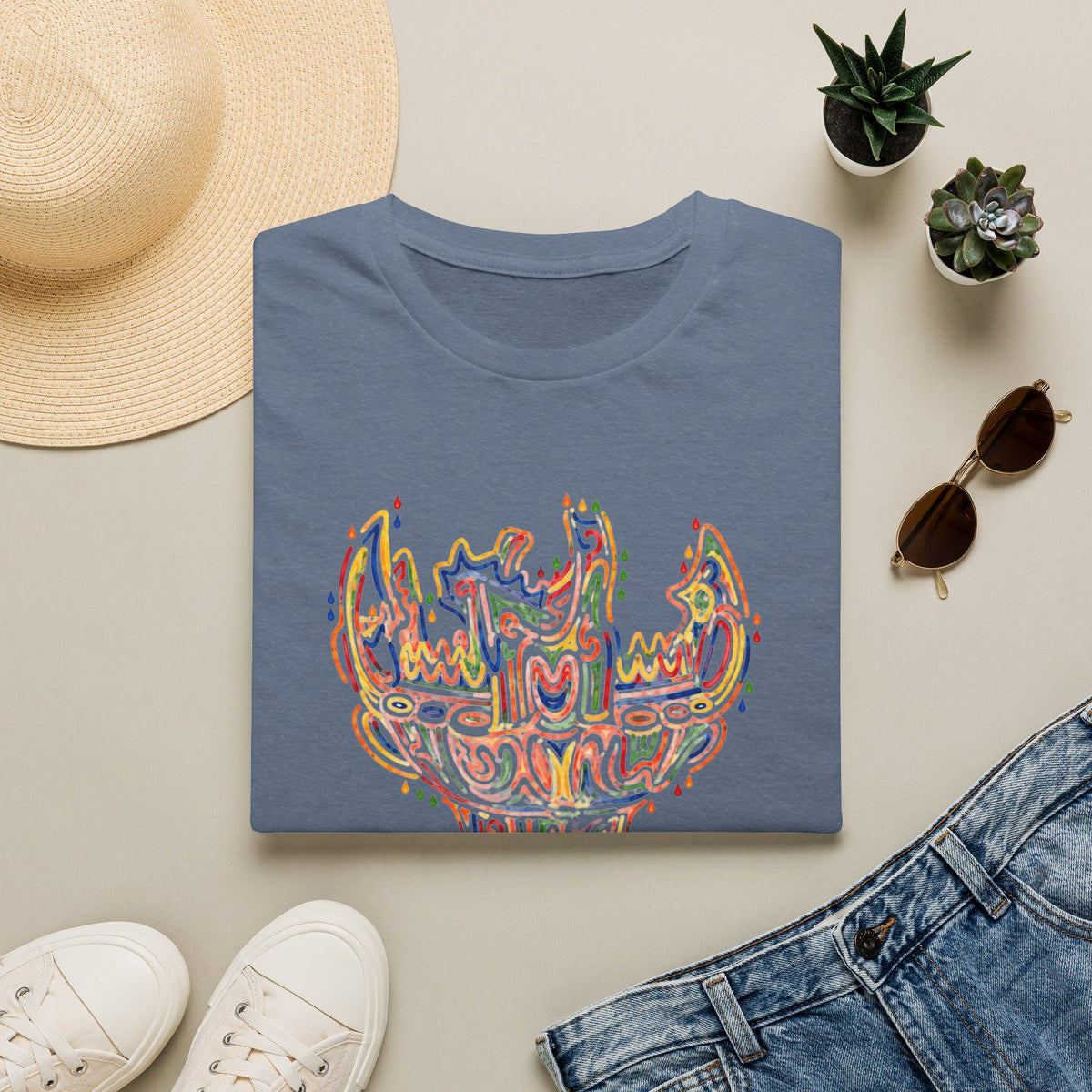 彩炎 JOMON｜カラフル火焔型土器 Tシャツ