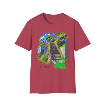 国道３３９号線　階段国道Tシャツ　 — 青森　道の駅４ヵ所ルートマップ