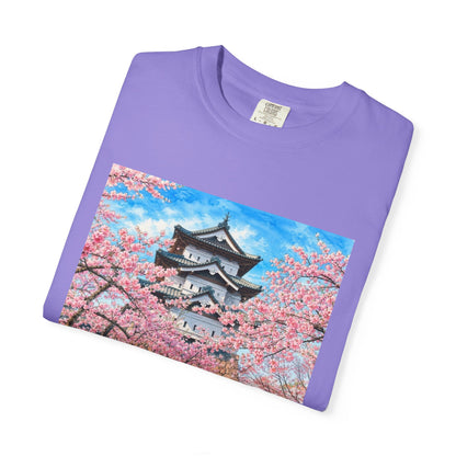 弘前城と桜 Tシャツ｜日本の春風景｜ユニセックス コットンTシャツ
