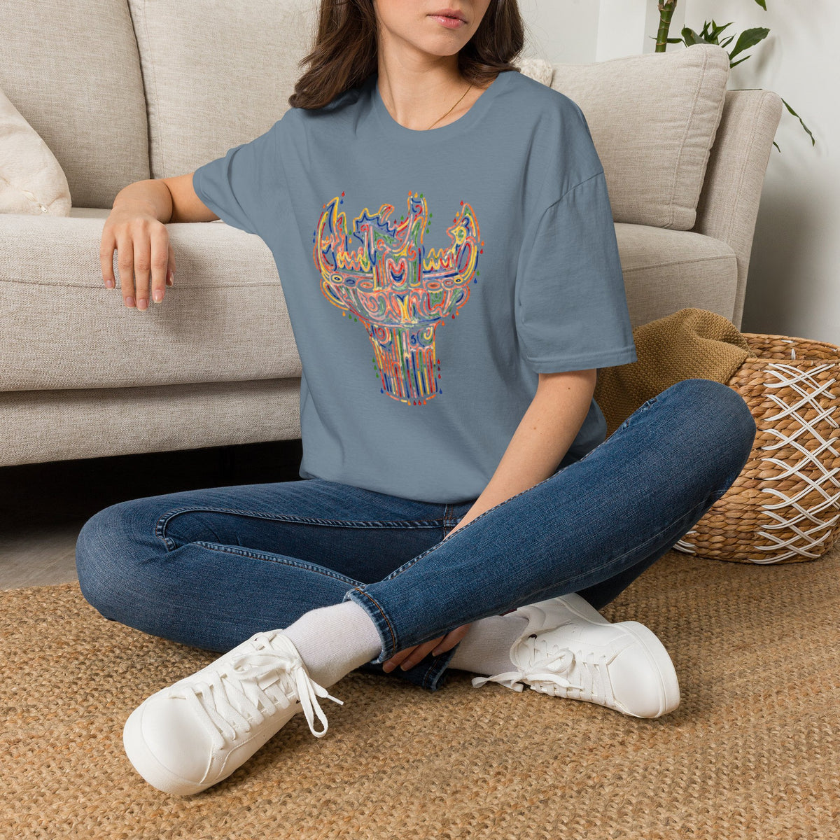 彩炎 JOMON｜カラフル火焔型土器 Tシャツ