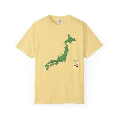 日本列島マップ Tシャツ｜主要都市入り｜Japan Map｜日本｜ユニセックス コットンTシャツ