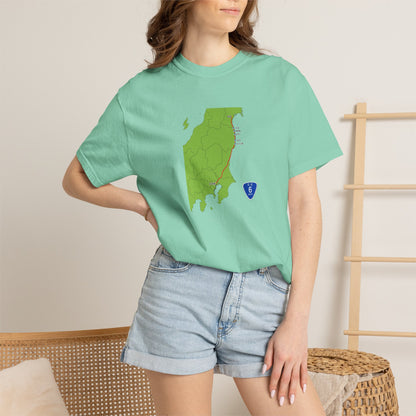 国道６号線 日本橋～仙台ルートマップ Tシャツ｜ユニセックス コットンTシャツ