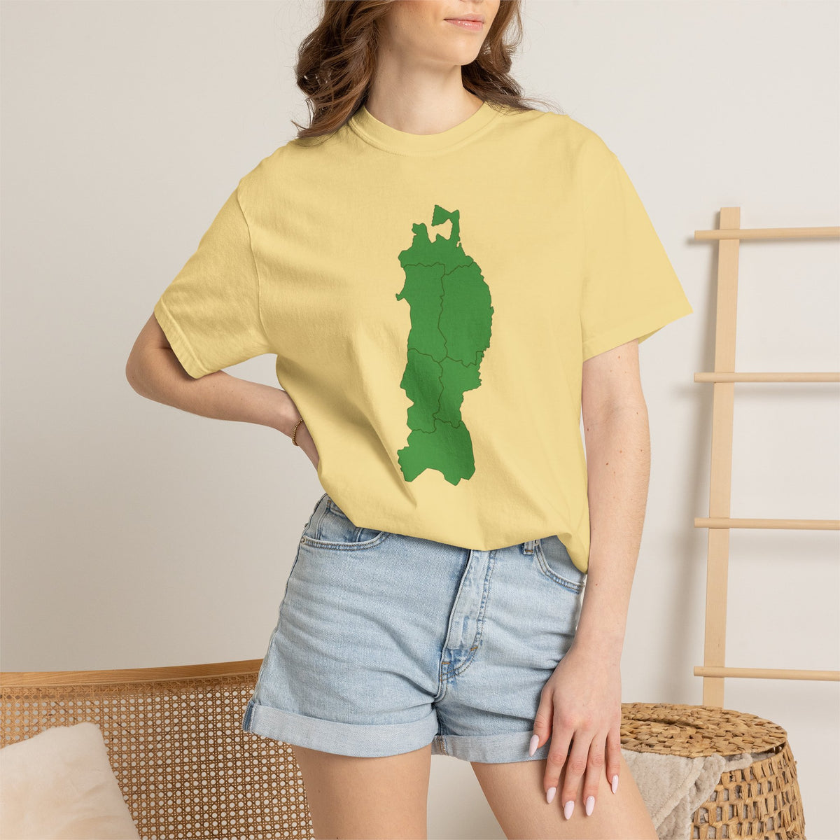 東北地方 地図デザイン Tシャツ｜ユニセックス コットンTシャツ