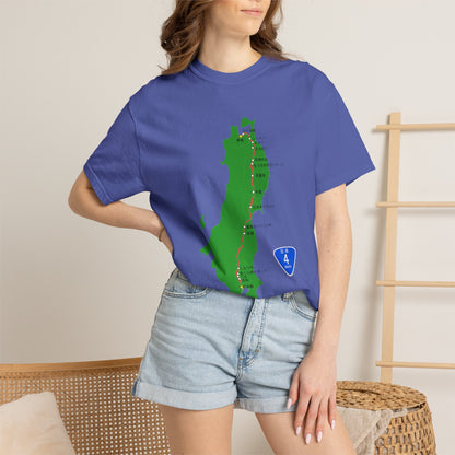 国道4号線 日本橋～青森ルートマップ Tシャツ｜ユニセックス コットンTシャツ