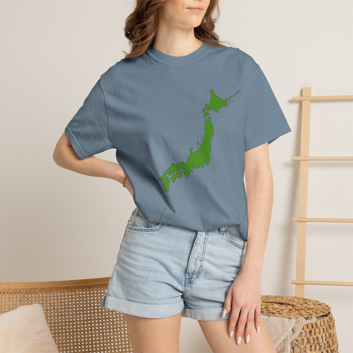 日本列島マップ Tシャツ｜精密地図デザイン｜Japan Map｜ユニセックス コットンTシャツ