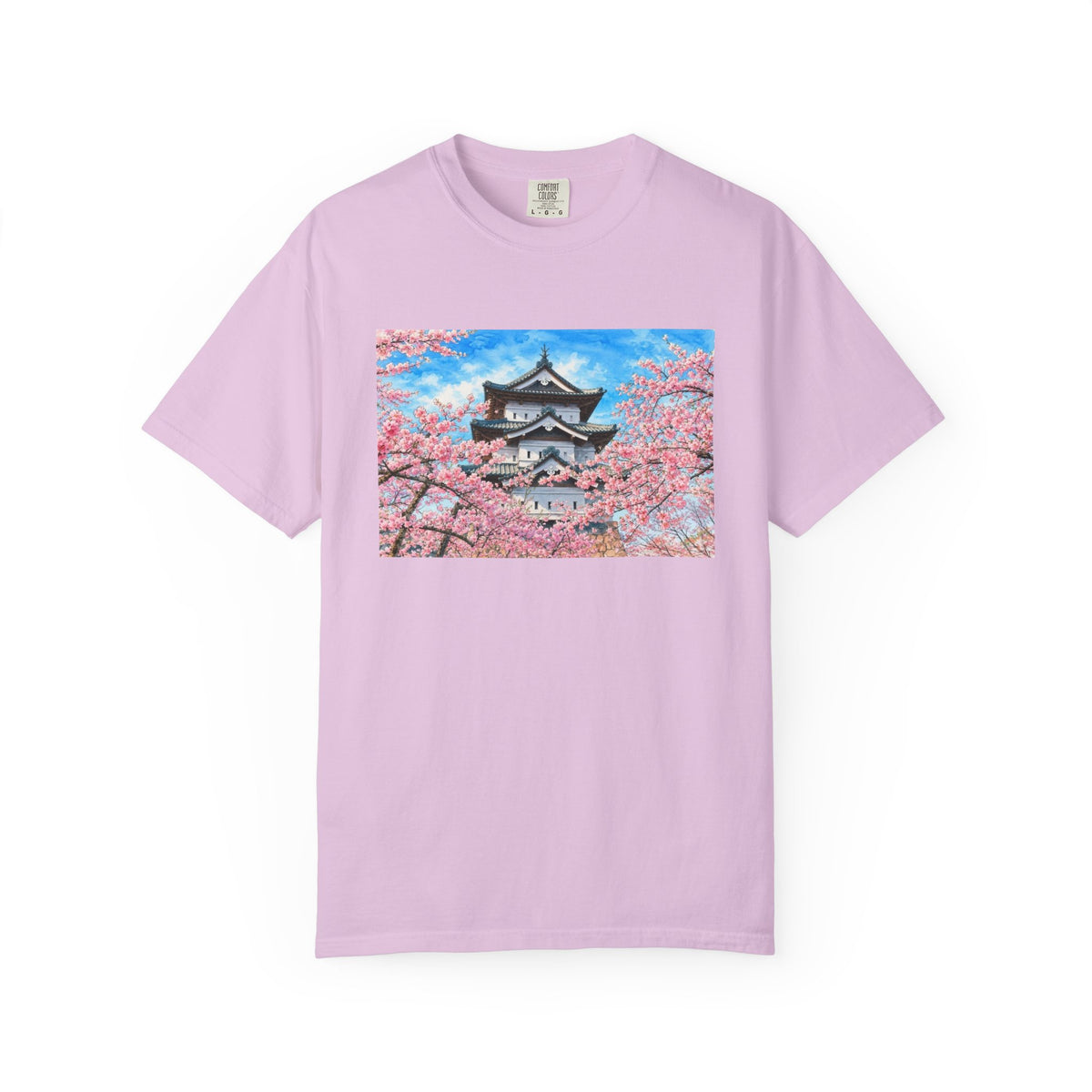 弘前城と桜 Tシャツ｜日本の春風景｜ユニセックス コットンTシャツ