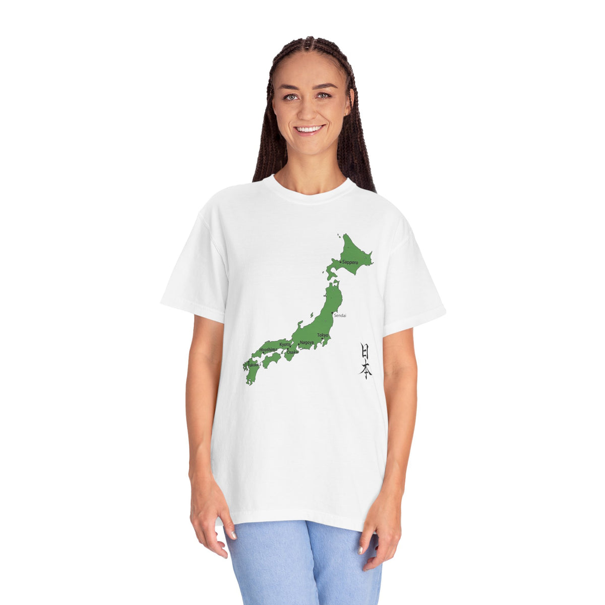 日本 Japan Map T-Shirt | Major Cities & Japanese Calligraphy Tee
