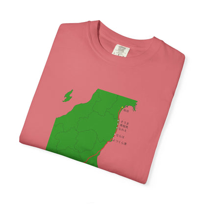 国道６号線 日本橋～仙台ルートマップ Tシャツ｜ユニセックス コットンTシャツ