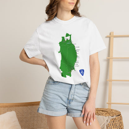 国道４５号線 仙台～青森ルートマップ Tシャツ｜ユニセックス コットンTシャツ