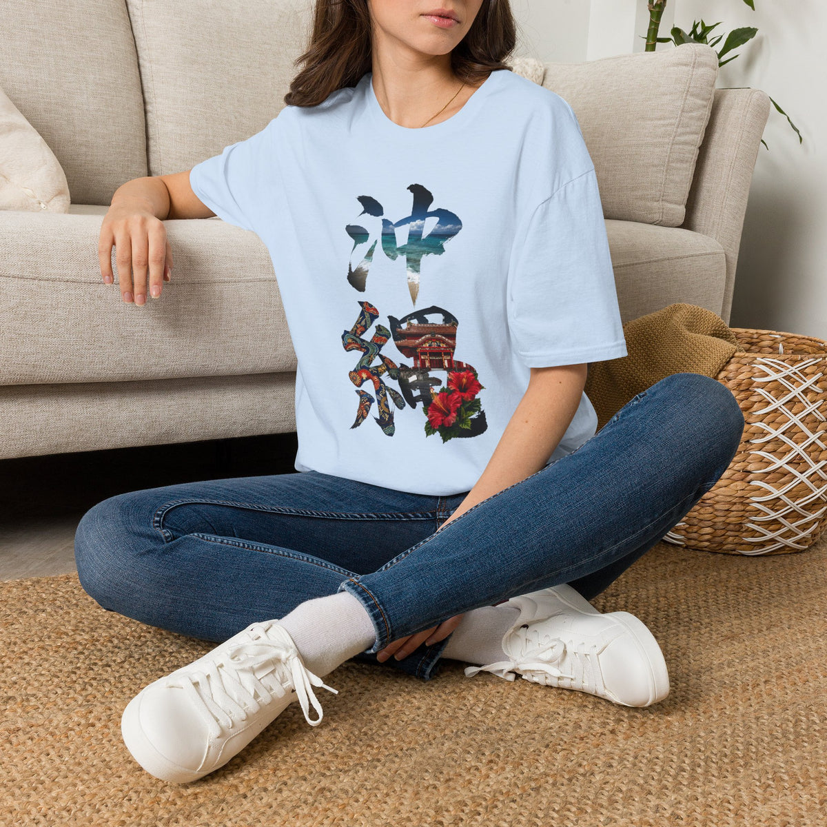 沖縄 風景漢字 Tシャツ｜大自然アート｜ユニセックス コットンTシャツ