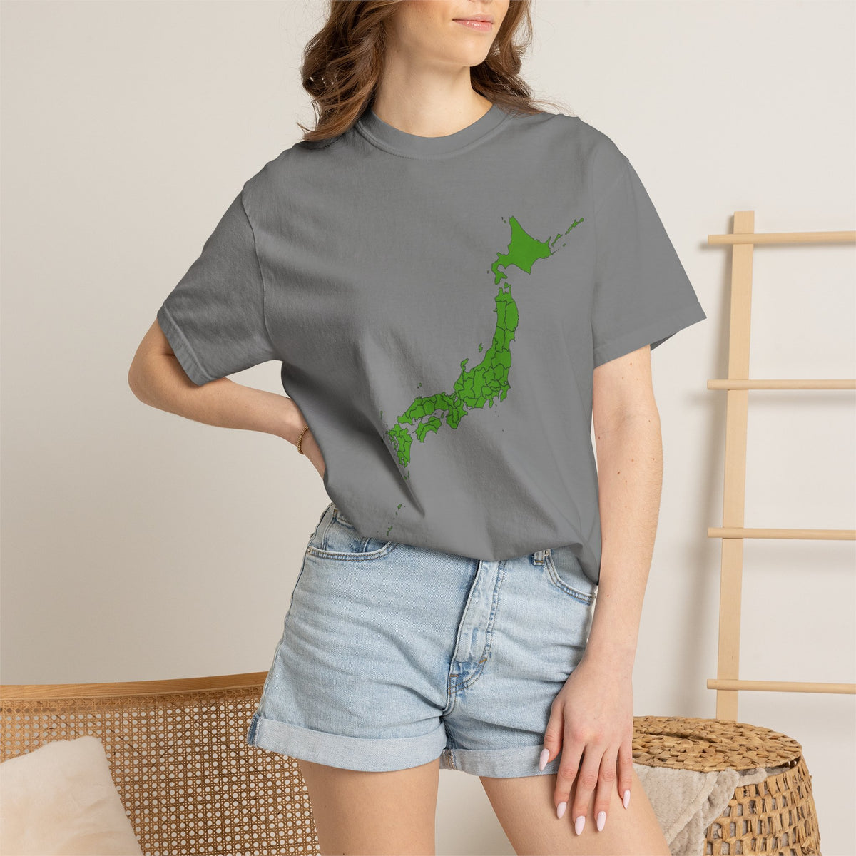 日本47都道府県マップ Tシャツ｜県境入り日本地図デザイン｜Detailed Japan Map｜ユニセックス コットンTシャツ