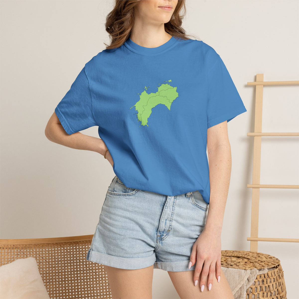 Shikoku Map T-Shirt | Japan Island & Coastal Map Design | Unisex Cotton Tee