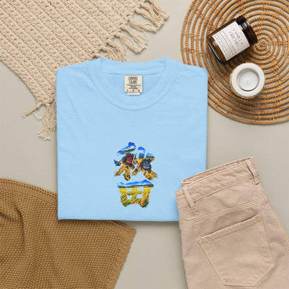秋田　なまはげ　と　稲穂　毛筆Tシャツ｜男鹿半島・田んぼ風景デザイン