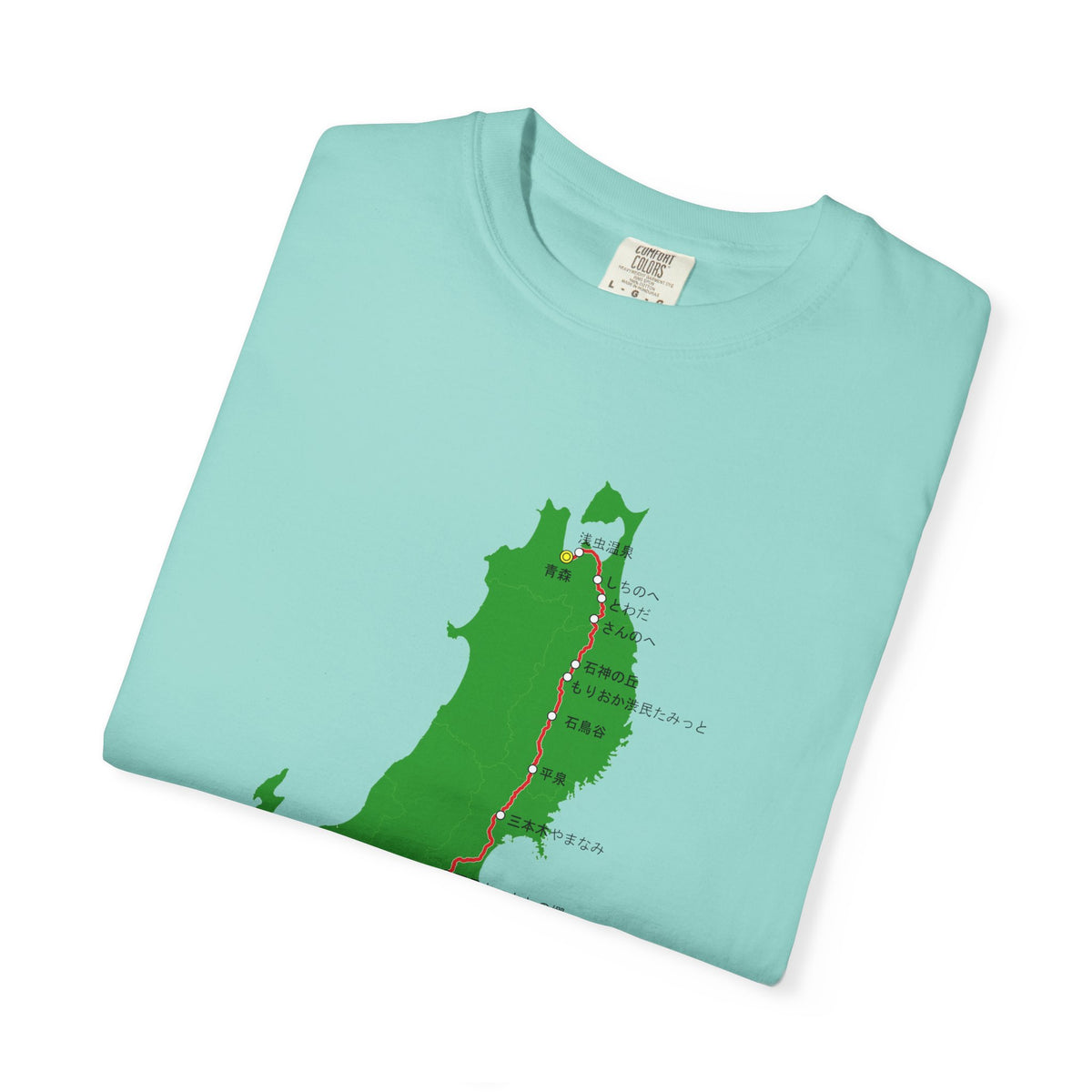 国道4号線 日本橋～青森ルートマップ Tシャツ｜ユニセックス コットンTシャツ