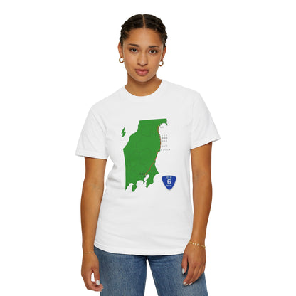 国道６号線 日本橋～仙台ルートマップ Tシャツ｜ユニセックス コットンTシャツ