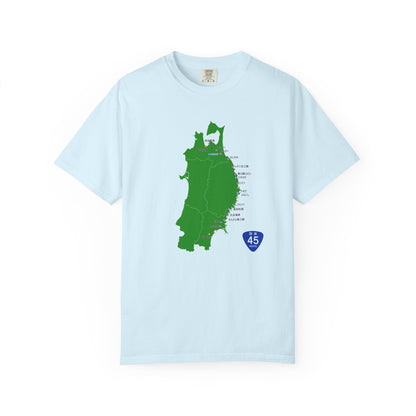 国道４５号線 仙台～青森ルートマップ Tシャツ｜ユニセックス コットンTシャツ