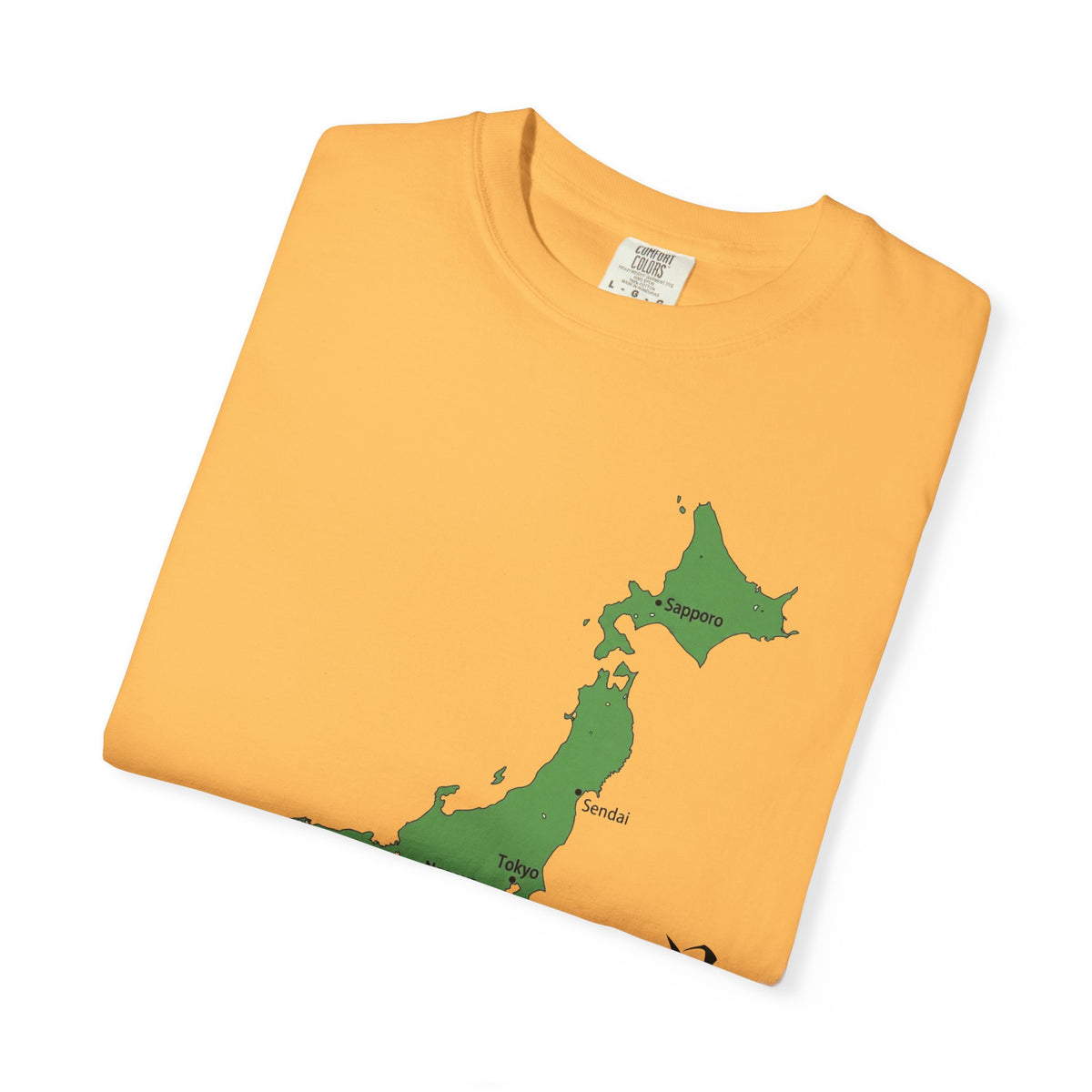 日本列島マップ Tシャツ｜主要都市入り｜Japan Map｜日本｜ユニセックス コットンTシャツ