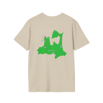 国道３３９号線　階段国道Tシャツ　 — 青森　道の駅４ヵ所ルートマップ