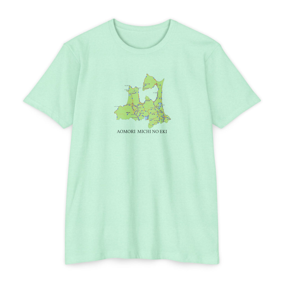 青森県道の駅マップTシャツ — 道の駅全28所