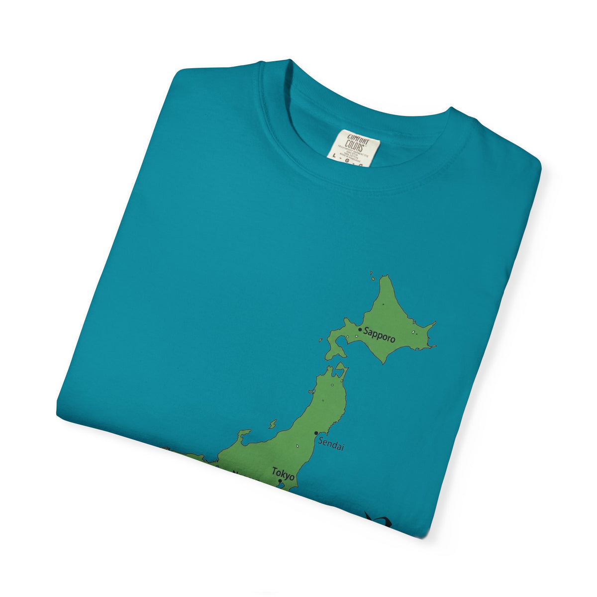 日本列島マップ Tシャツ｜主要都市入り｜Japan Map｜日本｜ユニセックス コットンTシャツ