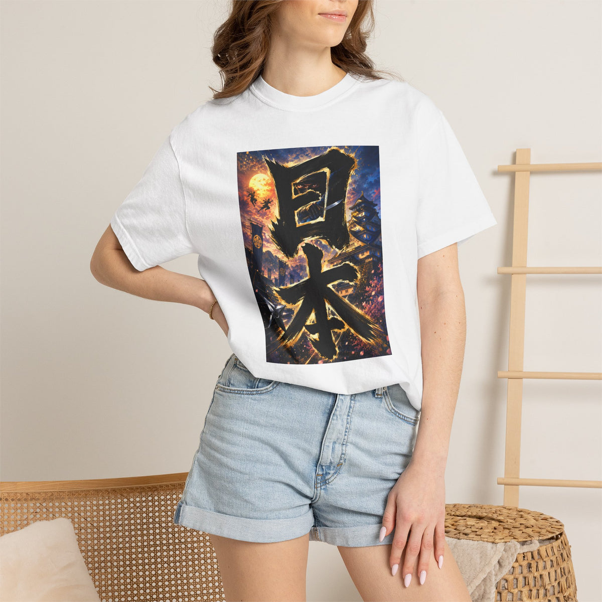 日本 Japan Kanji Ninja Castle T-Shirt | Japanese Brush Art Tee