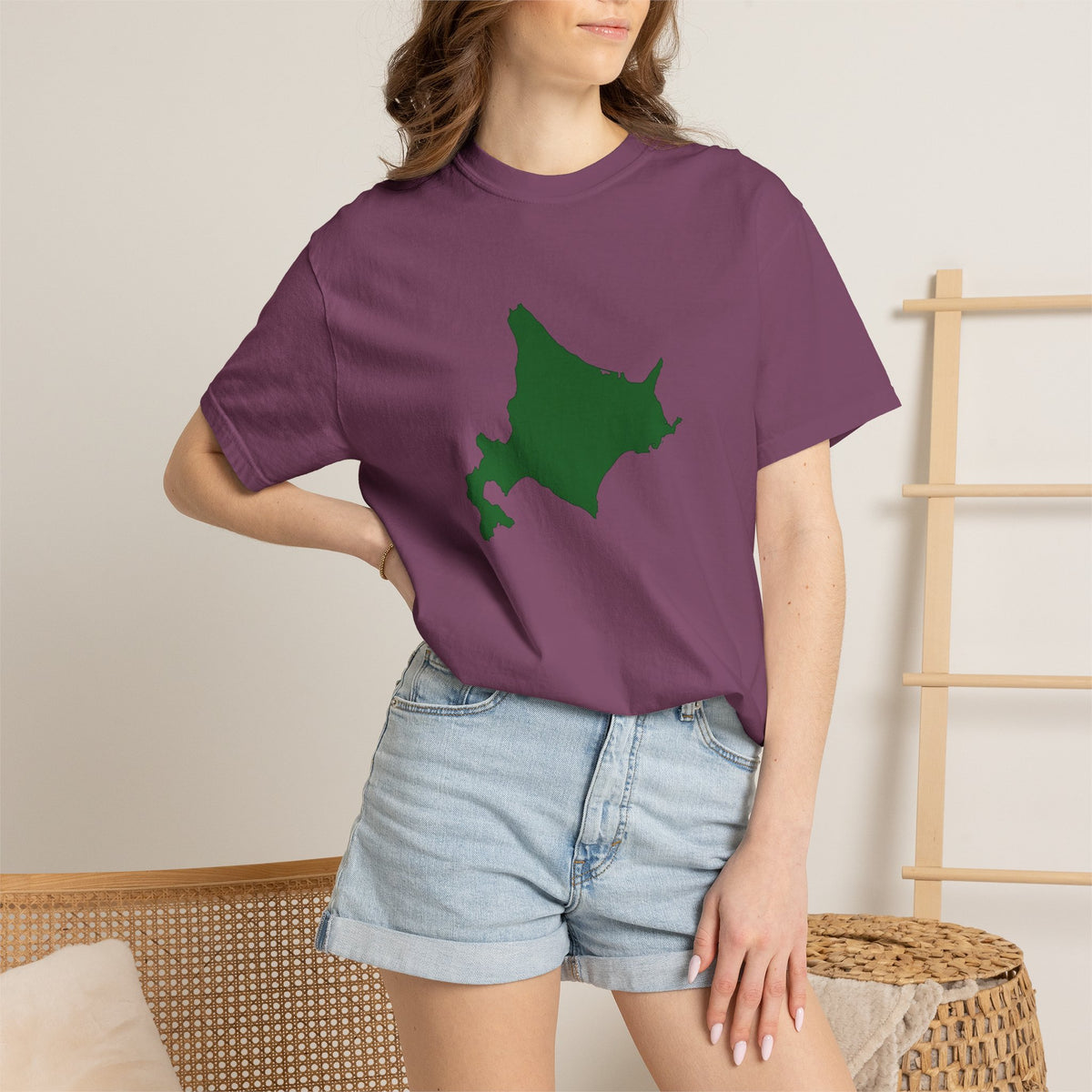 北海道 地図デザイン Tシャツ｜ユニセックス コットンTシャツ