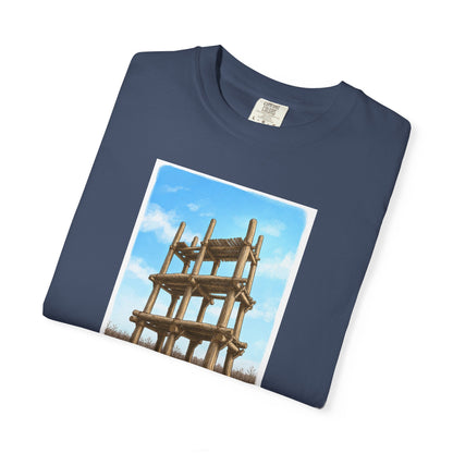三内丸山遺跡 Tシャツ｜大型掘立柱建物｜縄文文化デザイン｜ユニセックス コットンTシャツ