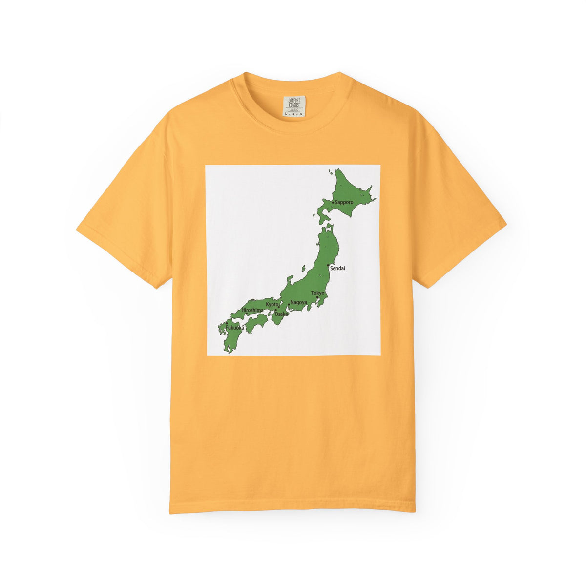 日本列島マップ Tシャツ｜主要都市入り｜Japan Map｜ユニセックス コットンTシャツ