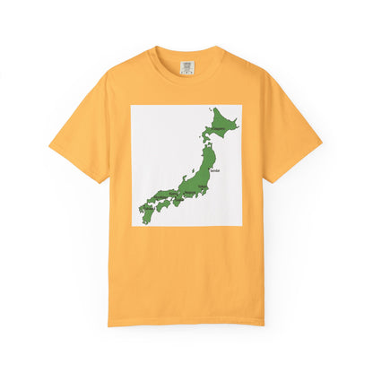 日本列島マップ Tシャツ｜主要都市入り｜Japan Map｜ユニセックス コットンTシャツ