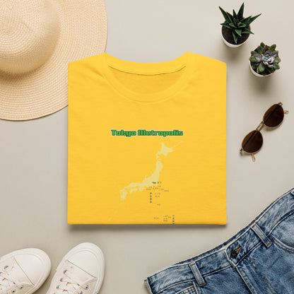 東京都 地図デザインTシャツ｜TOKYO METROPOLIS・伊豆諸島・小笠原諸島｜ユニセックス コットンTシャツ