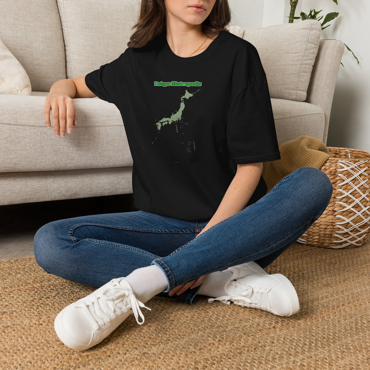 東京都 地図デザインTシャツ｜TOKYO METROPOLIS・伊豆諸島・小笠原諸島｜ユニセックス コットンTシャツ