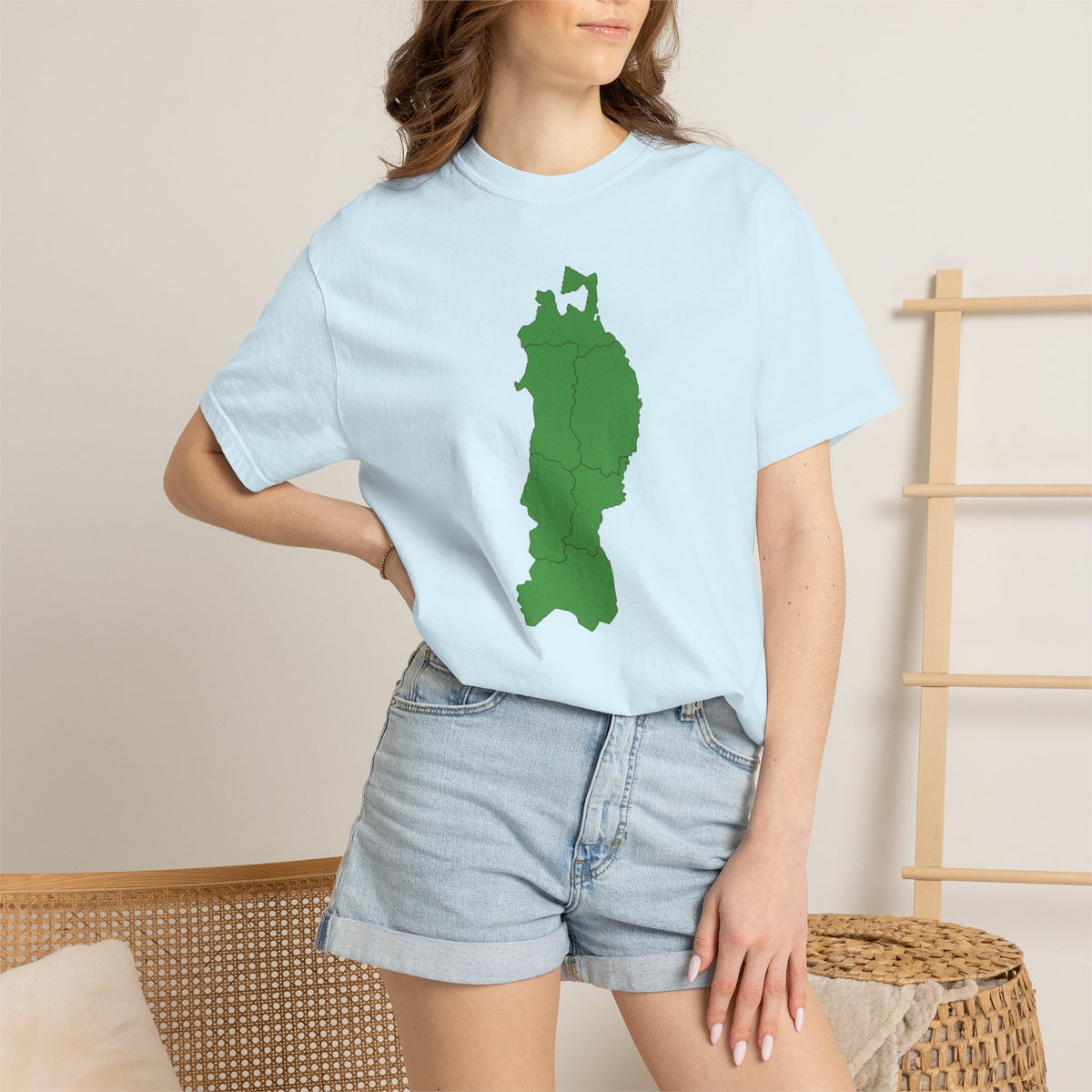 東北地方 地図デザイン Tシャツ｜ユニセックス コットンTシャツ
