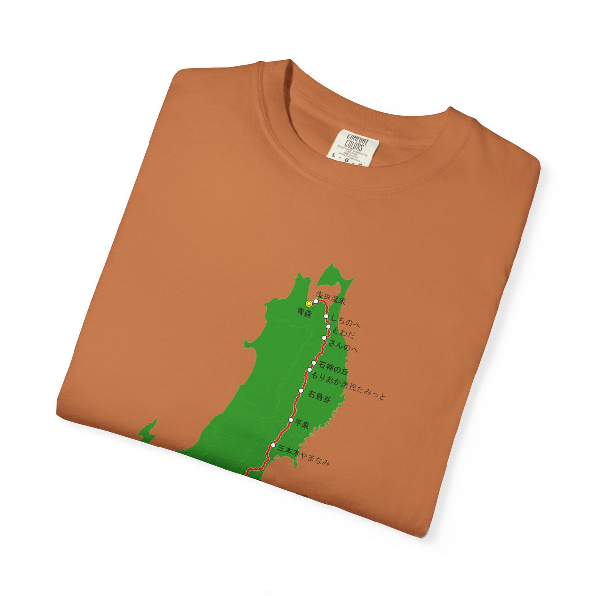 国道4号線 日本橋～青森ルートマップ Tシャツ｜ユニセックス コットンTシャツ