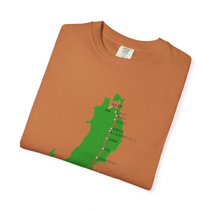 国道4号線 日本橋～青森ルートマップ Tシャツ｜ユニセックス コットンTシャツ