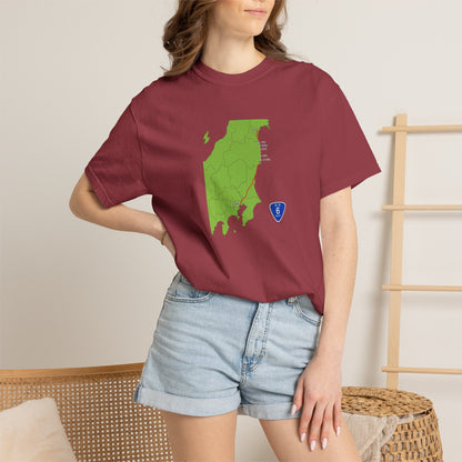 国道６号線 日本橋～仙台ルートマップ Tシャツ｜ユニセックス コットンTシャツ