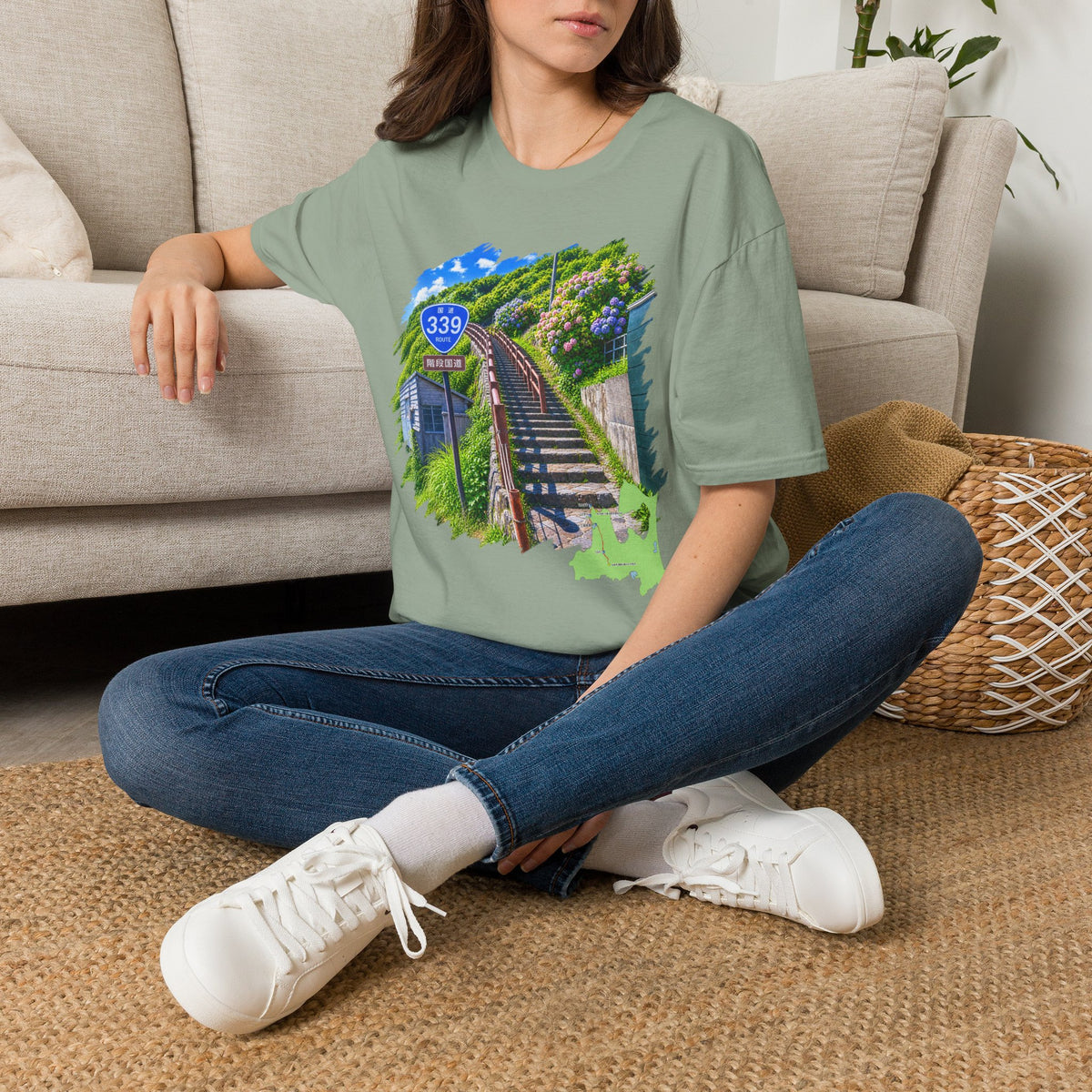 Route 339 Staircase National Highway T-Shirt | Cape Tappi Aomori