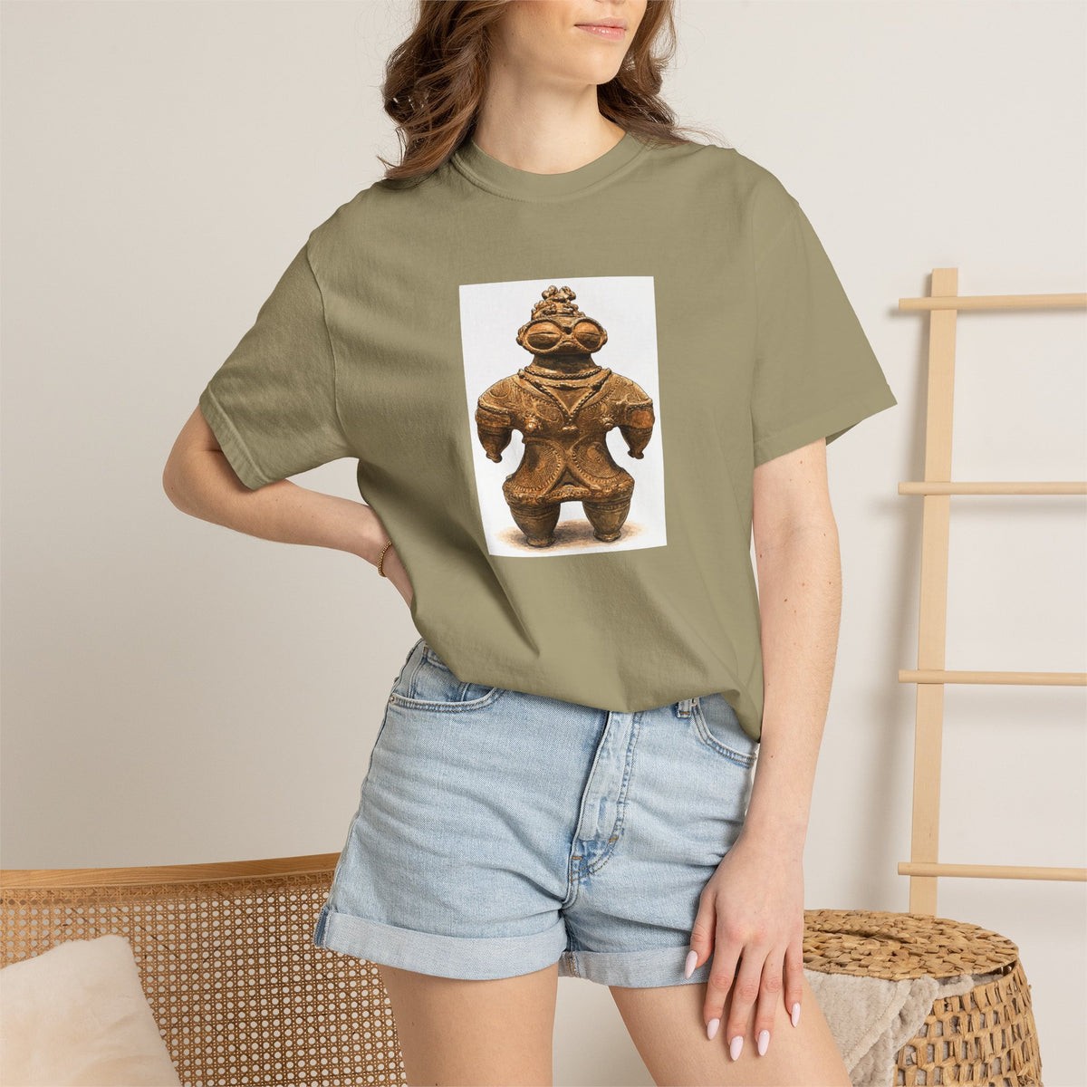 遮光器土偶 Tシャツ｜縄文文化デザイン｜ユニセックス コットンTシャツ