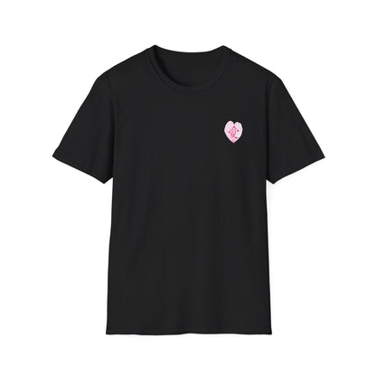 愛 Tシャツ｜桜の花びら × 毛筆漢字デザイン
