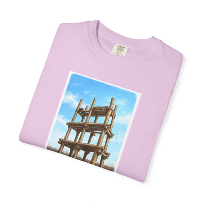 三内丸山遺跡 Tシャツ｜大型掘立柱建物｜縄文文化デザイン｜ユニセックス コットンTシャツ