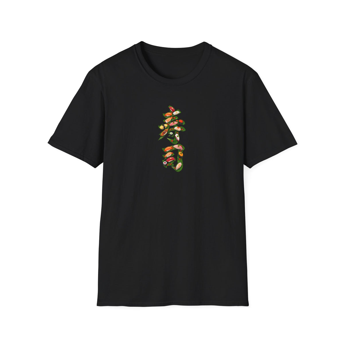 寿司 Tシャツ｜大葉と寿司で描いた漢字デザイン