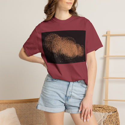夜空を彩る大輪の華Tシャツ（2026年版） — 日本三大花火の街、2026年、長生橋、超大型ベスビアス風大花火