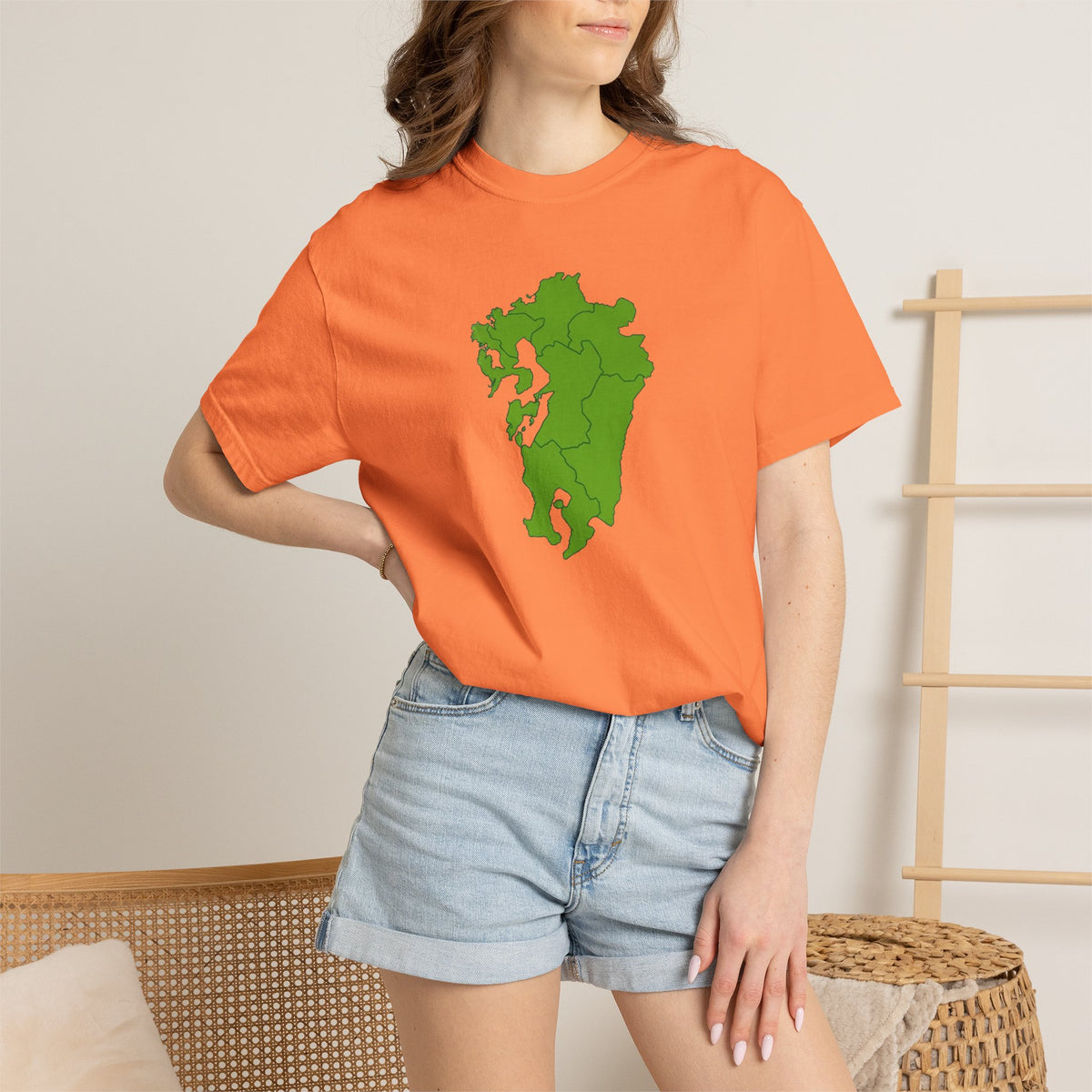 九州地方 地図デザイン Tシャツ｜ユニセックス コットンTシャツ