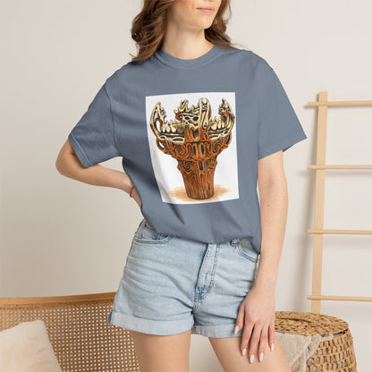 火焔型土器 Tシャツ｜縄文文化デザイン｜ユニセックス コットンTシャツ