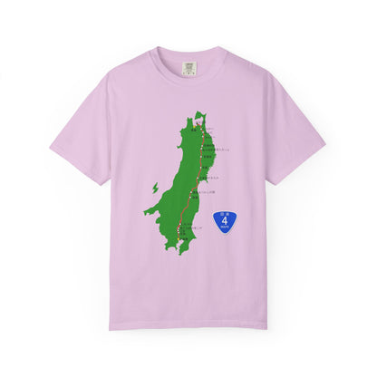 国道4号線 日本橋～青森ルートマップ Tシャツ｜ユニセックス コットンTシャツ