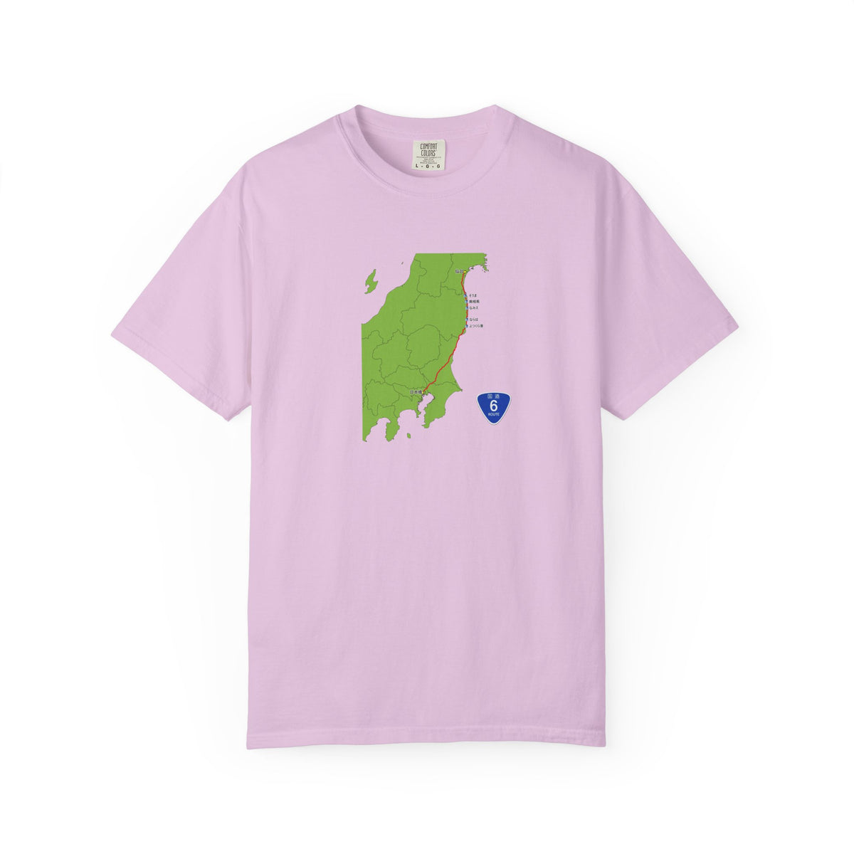 国道６号線 日本橋～仙台ルートマップ Tシャツ｜ユニセックス コットンTシャツ