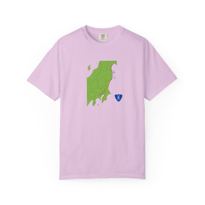 国道６号線 日本橋～仙台ルートマップ Tシャツ｜ユニセックス コットンTシャツ