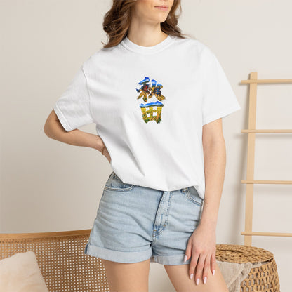 秋田　なまはげ　と　稲穂　毛筆Tシャツ｜男鹿半島・田んぼ風景デザイン