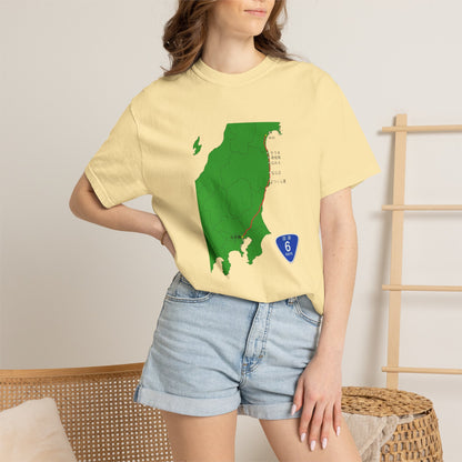 国道６号線 日本橋～仙台ルートマップ Tシャツ｜ユニセックス コットンTシャツ