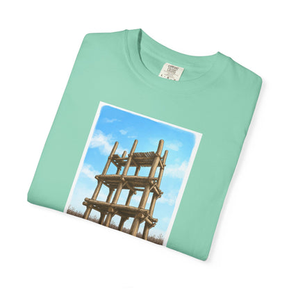 三内丸山遺跡 Tシャツ｜大型掘立柱建物｜縄文文化デザイン｜ユニセックス コットンTシャツ