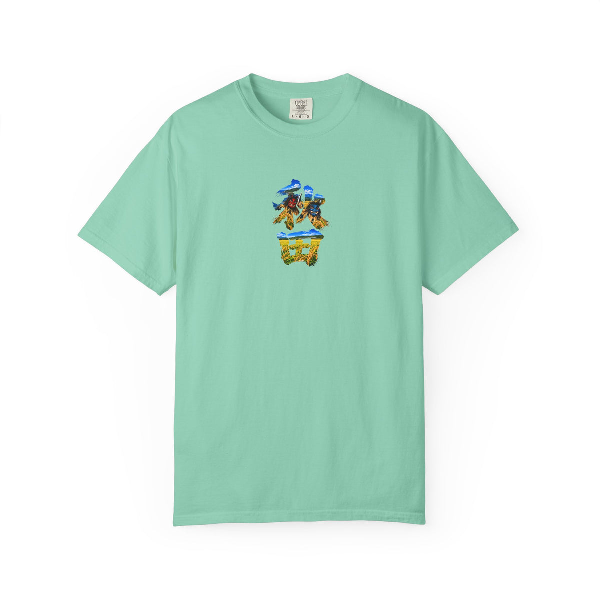 秋田　なまはげ　と　稲穂　毛筆Tシャツ｜男鹿半島・田んぼ風景デザイン